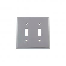 Nostalgic Warehouse 719843 - Nostalgic Warehouse New York Switch Plate with Double Toggle in Bright Chrome