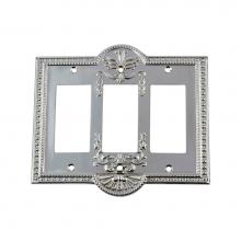 Nostalgic Warehouse 719859 - Nostalgic Warehouse Meadows Switch Plate with Triple Rocker in Bright Chrome