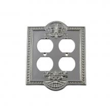 Nostalgic Warehouse 719861 - Nostalgic Warehouse Meadows Switch Plate with Double Outlet in Bright Chrome