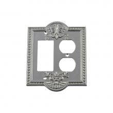 Nostalgic Warehouse 719864 - Nostalgic Warehouse Meadows Switch Plate with Rocker and Outlet in Bright Chrome