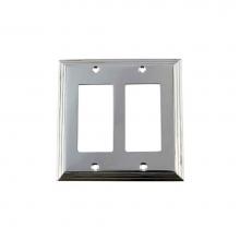 Nostalgic Warehouse 719882 - Nostalgic Warehouse Deco Switch Plate with Double Rocker in Bright Chrome