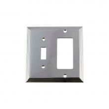 Nostalgic Warehouse 719886 - Nostalgic Warehouse Deco Switch Plate with Toggle and Rocker in Bright Chrome