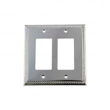 Nostalgic Warehouse 719894 - Nostalgic Warehouse Rope Switch Plate with Double Rocker in Bright Chrome