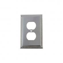 Nostalgic Warehouse 719896 - Nostalgic Warehouse Rope Switch Plate with Outlet in Bright Chrome