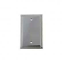 Nostalgic Warehouse 719901 - Nostalgic Warehouse Rope Switch Plate with Blank Cover in Bright Chrome