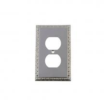 Nostalgic Warehouse 719908 - Nostalgic Warehouse Egg & Dart Switch Plate with Outlet in Bright Chrome