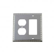 Nostalgic Warehouse 719912 - Nostalgic Warehouse Egg & Dart Switch Plate with Rocker and Outlet in Bright Chrome
