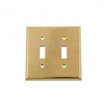 Nostalgic Warehouse 719915 - Nostalgic Warehouse New York Switch Plate with Double Toggle in Polished Brass