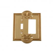 Nostalgic Warehouse 719934 - Nostalgic Warehouse Meadows Switch Plate with Toggle and Rocker in Polished Brass