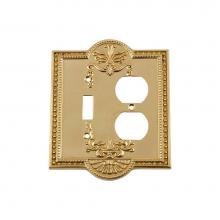 Nostalgic Warehouse 719935 - Nostalgic Warehouse Meadows Switch Plate with Toggle and Outlet in Polished Brass