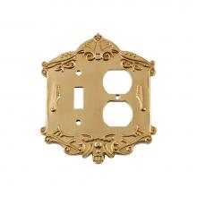 Nostalgic Warehouse 719947 - Nostalgic Warehouse Victorian Switch Plate with Toggle and Outlet in Polished Brass