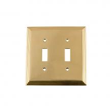 Nostalgic Warehouse 719951 - Nostalgic Warehouse Deco Switch Plate with Double Toggle in Polished Brass