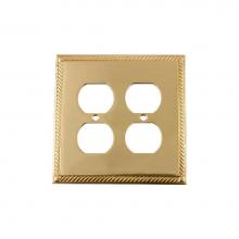 Nostalgic Warehouse 719969 - Nostalgic Warehouse Rope Switch Plate with Double Outlet in Polished Brass