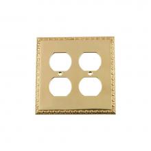 Nostalgic Warehouse 719981 - Nostalgic Warehouse Egg & Dart Switch Plate with Double Outlet in Polished Brass