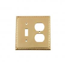 Nostalgic Warehouse 719983 - Nostalgic Warehouse Egg & Dart Switch Plate with Toggle and Outlet in Polished Brass