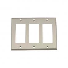 Nostalgic Warehouse 719991 - Nostalgic Warehouse New York Switch Plate with Triple Rocker in Satin Nickel