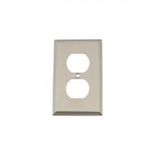 Nostalgic Warehouse 719992 - Nostalgic Warehouse New York Switch Plate with Outlet in Satin Nickel