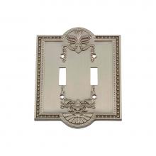 Nostalgic Warehouse 719999 - Nostalgic Warehouse Meadows Switch Plate with Double Toggle in Satin Nickel