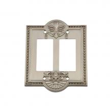 Nostalgic Warehouse 720002 - Nostalgic Warehouse Meadows Switch Plate with Double Rocker in Satin Nickel