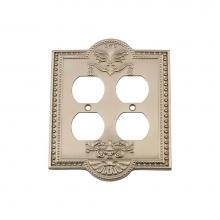 Nostalgic Warehouse 720005 - Nostalgic Warehouse Meadows Switch Plate with Double Outlet in Satin Nickel