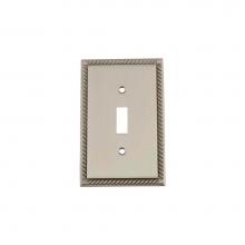Nostalgic Warehouse 720034 - Nostalgic Warehouse Rope Switch Plate with Single Toggle in Satin Nickel