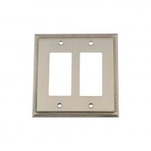 Nostalgic Warehouse 720038 - Nostalgic Warehouse Rope Switch Plate with Double Rocker in Satin Nickel