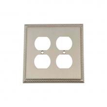 Nostalgic Warehouse 720041 - Nostalgic Warehouse Rope Switch Plate with Double Outlet in Satin Nickel
