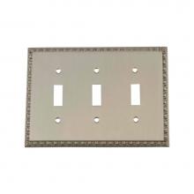 Nostalgic Warehouse 720048 - Nostalgic Warehouse Egg & Dart Switch Plate with Triple Toggle in Satin Nickel