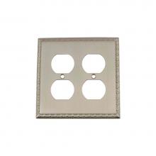 Nostalgic Warehouse 720053 - Nostalgic Warehouse Egg & Dart Switch Plate with Double Outlet in Satin Nickel