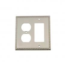 Nostalgic Warehouse 720056 - Nostalgic Warehouse Egg & Dart Switch Plate with Rocker and Outlet in Satin Nickel