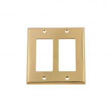 Nostalgic Warehouse 720062 - Nostalgic Warehouse New York Switch Plate with Double Rocker in Unlacquered Brass