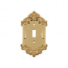 Nostalgic Warehouse 720082 - Nostalgic Warehouse Victorian Switch Plate with Single Toggle in Unlacquered Brass