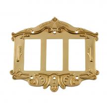 Nostalgic Warehouse 720087 - Nostalgic Warehouse Victorian Switch Plate with Triple Rocker in Unlacquered Brass