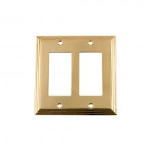 Nostalgic Warehouse 720098 - Nostalgic Warehouse Deco Switch Plate with Double Rocker in Unlacquered Brass