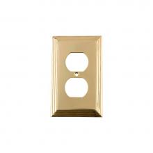 Nostalgic Warehouse 720100 - Nostalgic Warehouse Deco Switch Plate with Outlet in Unlacquered Brass