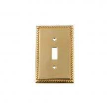 Nostalgic Warehouse 720106 - Nostalgic Warehouse Rope Switch Plate with Single Toggle in Unlacquered Brass