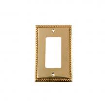Nostalgic Warehouse 720109 - Nostalgic Warehouse Rope Switch Plate with Single Rocker in Unlacquered Brass