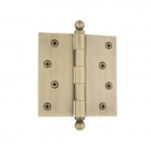 Nostalgic Warehouse 728357 - Nostalgic Warehouse 4'' Ball Tip Residential Hinge with Square Corners in Antique Brass