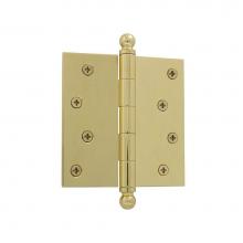 Nostalgic Warehouse 728360 - Nostalgic Warehouse 4'' Ball Tip Residential Hinge with Square Corners in Polished Brass