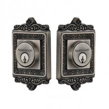 Nostalgic Warehouse 733022 - Nostalgic Warehouse Egg & Dart Plate Double Cylinder Deadbolt in Antique Pewter