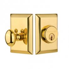 Nostalgic Warehouse 733268 - Nostalgic Warehouse New York Plate Single Cylinder Deadbolt in Polished Brass