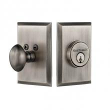 Nostalgic Warehouse 733272 - Nostalgic Warehouse New York Plate Single Cylinder Deadbolt in Antique Pewter