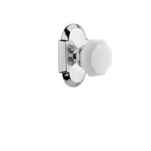 Nostalgic Warehouse 747986 - Nostalgic Warehouse Cottage Plate Passage Waldorf White Milk Glass Knob in Bright Chrome