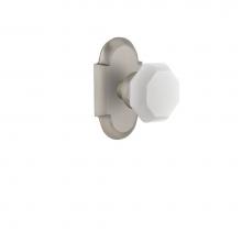 Nostalgic Warehouse 748010 - Nostalgic Warehouse Cottage Plate Passage Waldorf White Milk Glass Knob in Satin Nickel