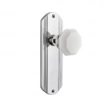 Nostalgic Warehouse 748045 - Nostalgic Warehouse Deco Plate Passage Waldorf White Milk Glass Knob in Bright Chrome