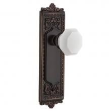 Nostalgic Warehouse 748090 - Nostalgic Warehouse Egg & Dart Plate Passage Waldorf White Milk Glass Knob in Timeless Bronze