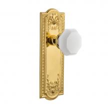 Nostalgic Warehouse 748116 - Nostalgic Warehouse Meadows Plate Passage Waldorf White Milk Glass Knob in Polished Brass