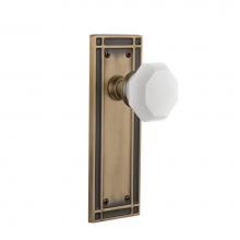 Nostalgic Warehouse 748120 - Nostalgic Warehouse Mission Plate Passage Waldorf White Milk Glass Knob in Antique Brass