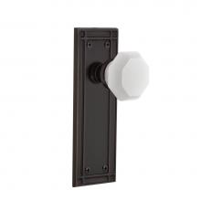 Nostalgic Warehouse 748139 - Nostalgic Warehouse Mission Plate Passage Waldorf White Milk Glass Knob in Timeless Bronze