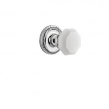 Nostalgic Warehouse 748206 - Nostalgic Warehouse Rope Rosette Passage Waldorf White Milk Glass Knob in Bright Chrome